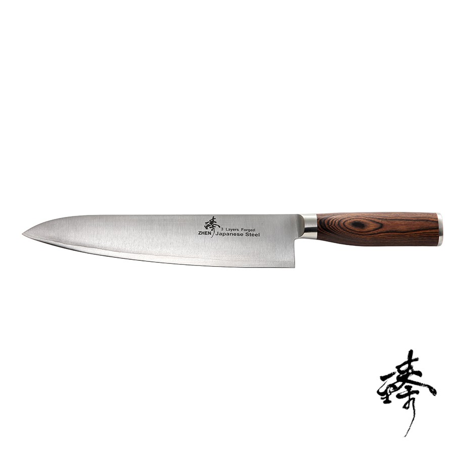 《Zhen 臻》240/270mm  牛刀 (主廚料理刀 廚師刀 西廚刀) - 核桃木柄 ~ 日本進口頂級三合鋼