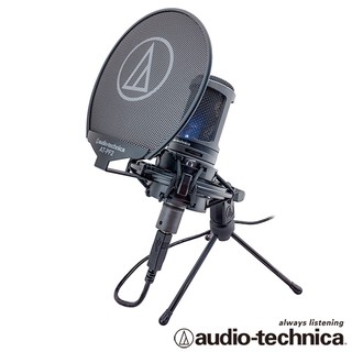 萊可樂器 鐵三角 Audio-technica AT2020USB+ 電容麥克風 USB 套裝組 避震架/防噴網