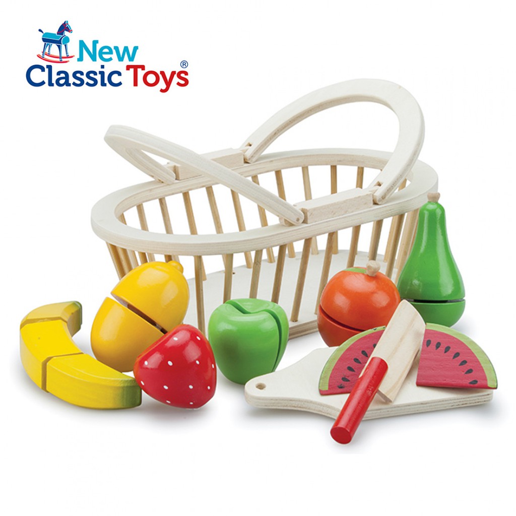 荷蘭 New Classic Toys 木製廚具 - 水果籃切切樂