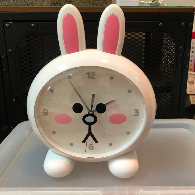 二手）熊大兔兔時鐘有鬧鐘功能