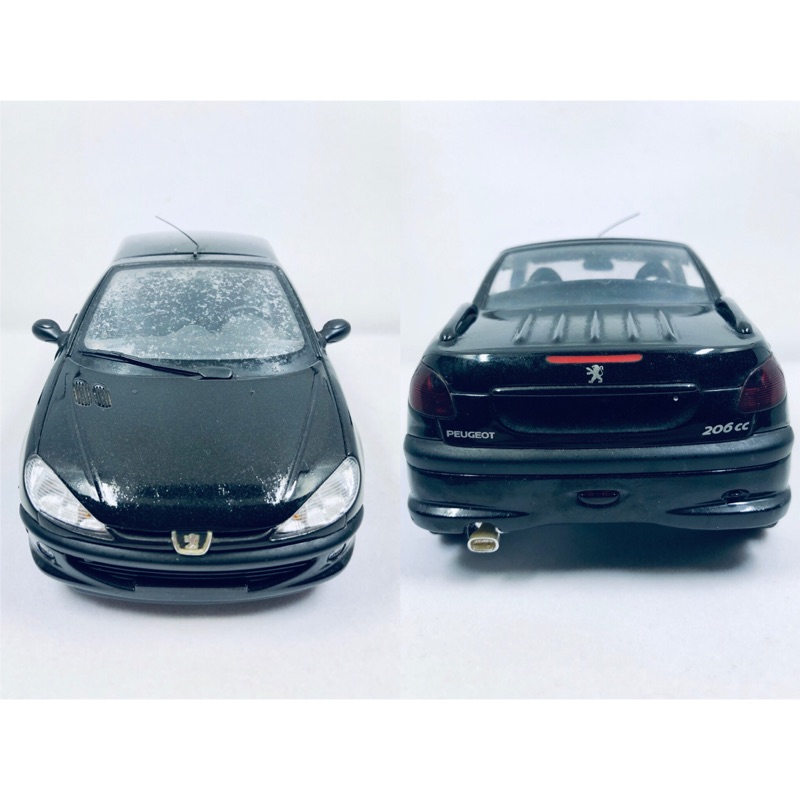 Peugeot 206cc 敞蓬 模型 1:18 標致 寶獅 黑色