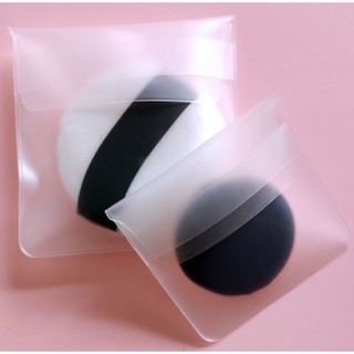 粉撲EVA收納袋 矽膠袋 便攜圓形粉撲收納袋(1個不含粉撲)PVC包裝袋 收納袋透明 防塵 保護套(1個不含刷具)