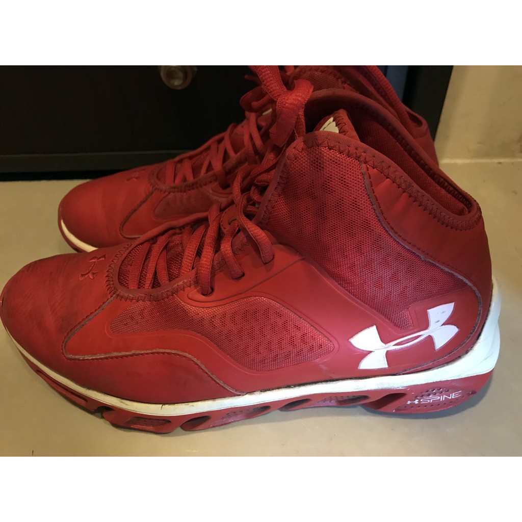 自售 二手 Under Armour UA 紅 籃球鞋 男性 籃球鞋 運動鞋 高筒 潮鞋
