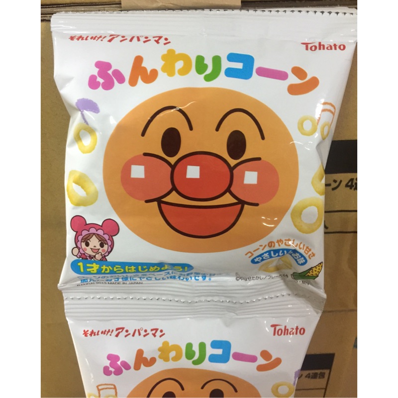 日本 Tohato 東鳩 麵包超人4連餅 鹽味米果 鹽味玉米脆餅7g*4