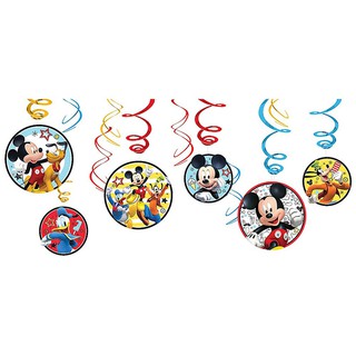 派對城 現貨 【螺旋吊飾12入-米奇很忙】 歐美派對 派對裝飾 吊飾 螺旋 天花板吊飾米奇主題 派對佈置 拍攝道具