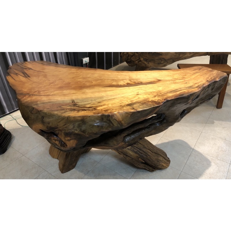 台灣檜木原木桌椅收藏品