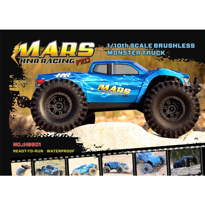 【飛歐FlyO】HNR MARS 1/10無刷暴力大腳車4WD四驅遙控車RTR全配備2.4G槍控1：10