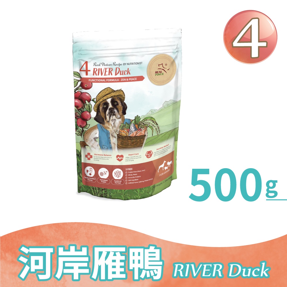 【Real Power 瑞威】全齡犬糧4號 河岸雁鴨 安穩情緒配方 500g