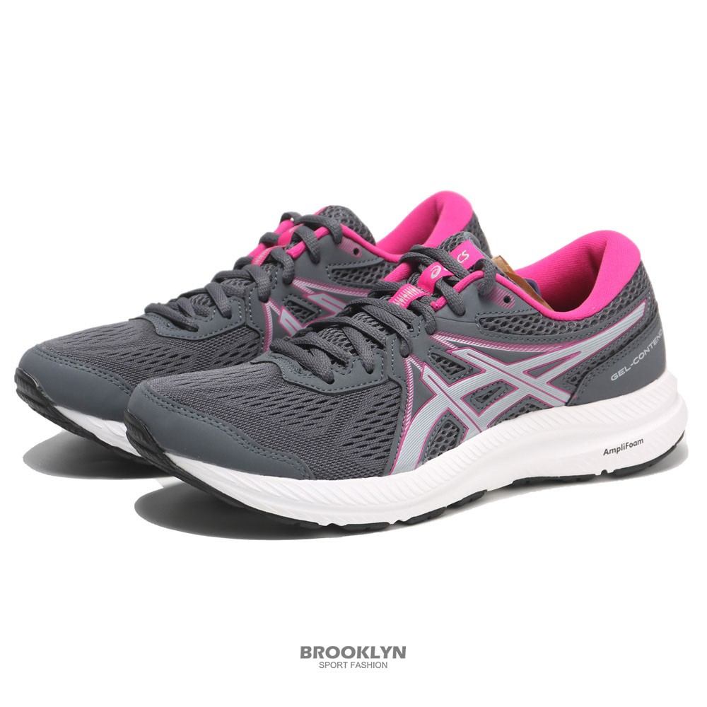 ASICS 慢跑鞋 GEL CONTEND 7 灰粉 輕量 女 (布魯克林) 1012A911025