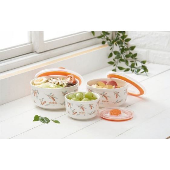 日本品牌 SNIDEL 三入保鮮碗 陶瓷保鮮碗