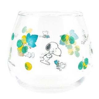 【現貨】小禮堂 Snoopy 無把玻璃杯 (透明葡萄款)