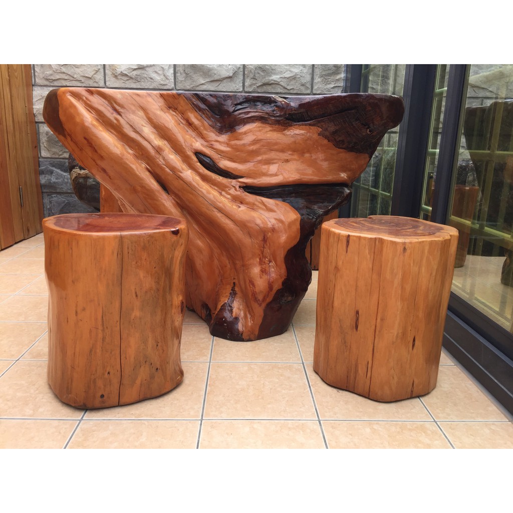 紅豆杉 稀有千年紅豆杉桌子 加4張 紅豆杉椅子