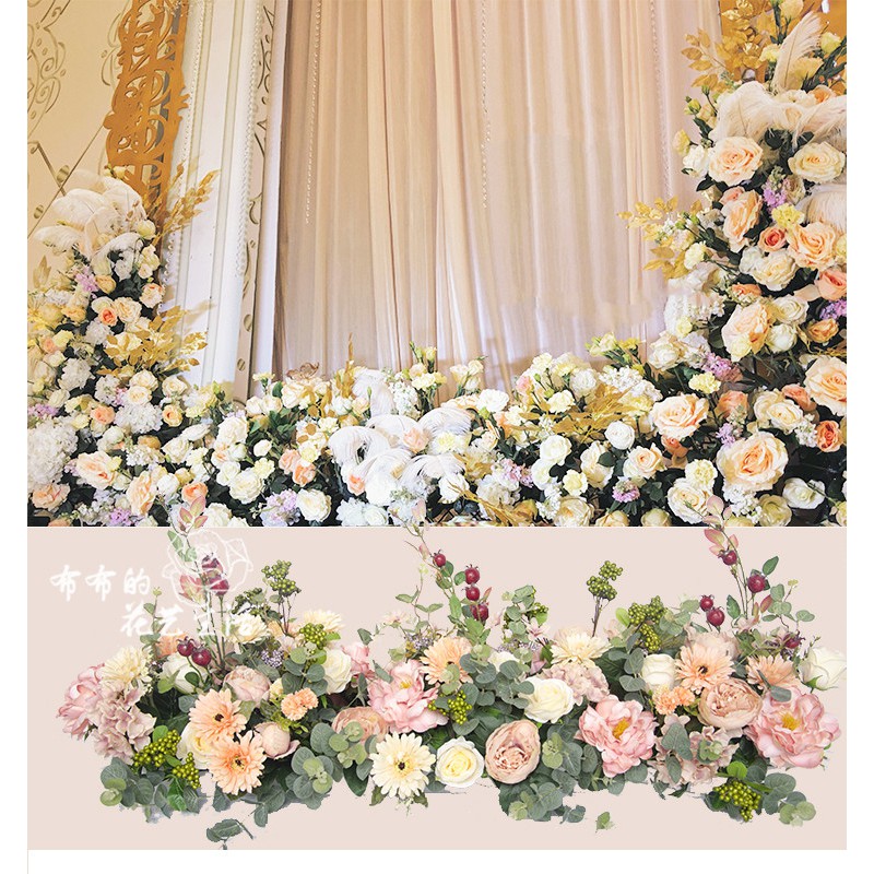 婚禮裝飾花排婚慶裝飾佈置花藝仿真花假花花藝手工客製化舞台背景迎賓區裝飾花藝 蝦皮購物