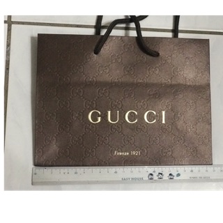 Gucci購物袋咖啡色壓紋中小型