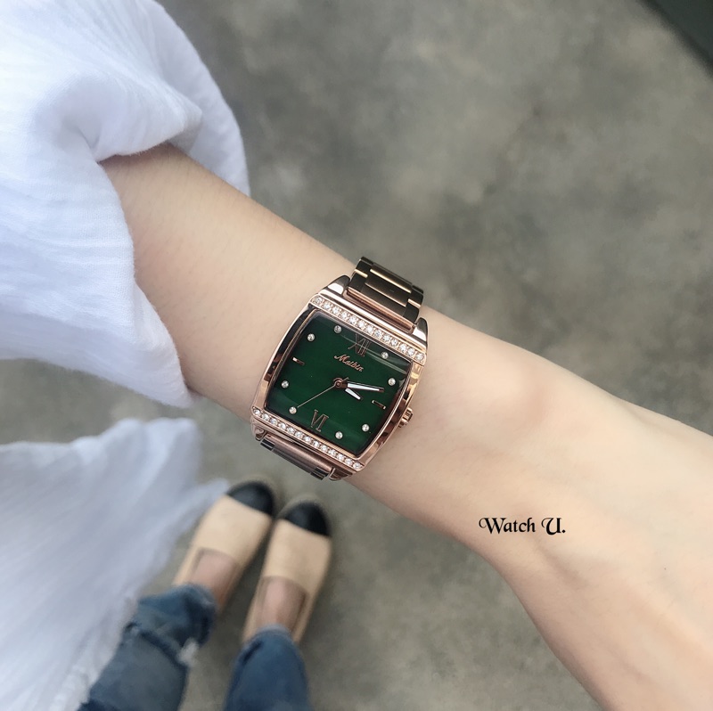 Meibin 貝殼面玫瑰金方形錶 免運 手錶 女錶 實拍  保固一年
