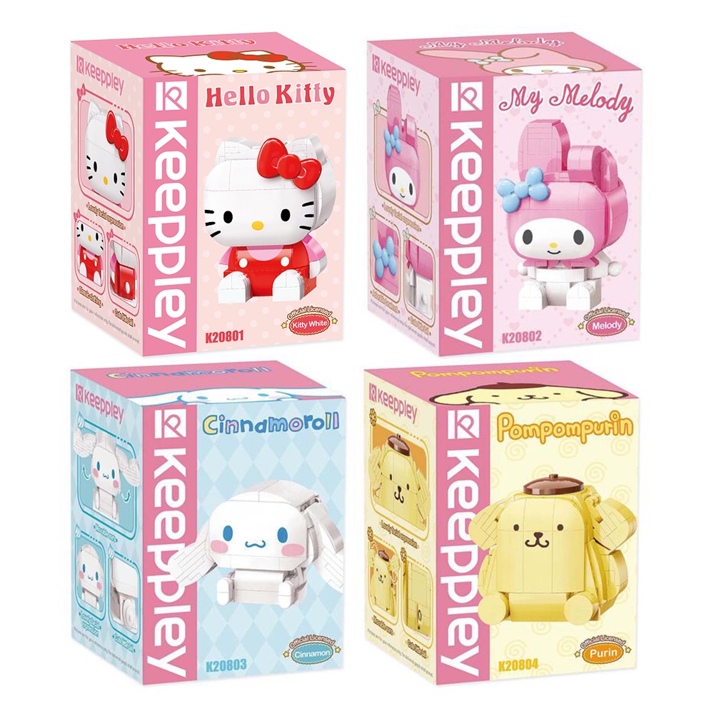 LL三麗鷗公仔積木組／HelloKitty 凱蒂貓 美樂蒂 大耳狗 布丁狗 Qmankeeppley【B＆B幸福雜貨】