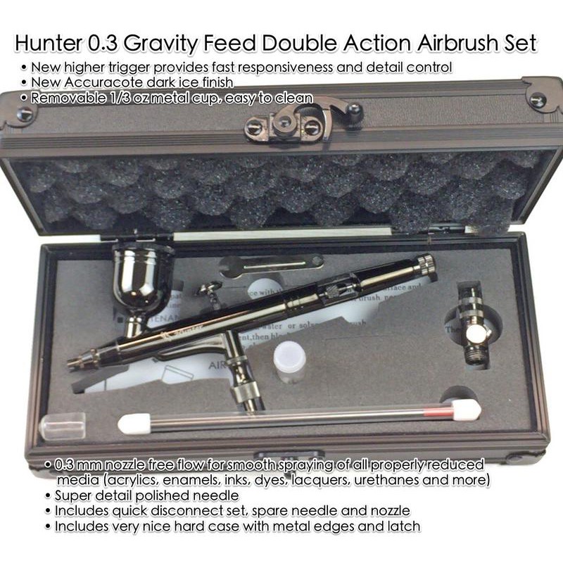 Buy KKmoon Airbrush Kit Set 0.3mm 8cc Trigger Gravity Feed Dual