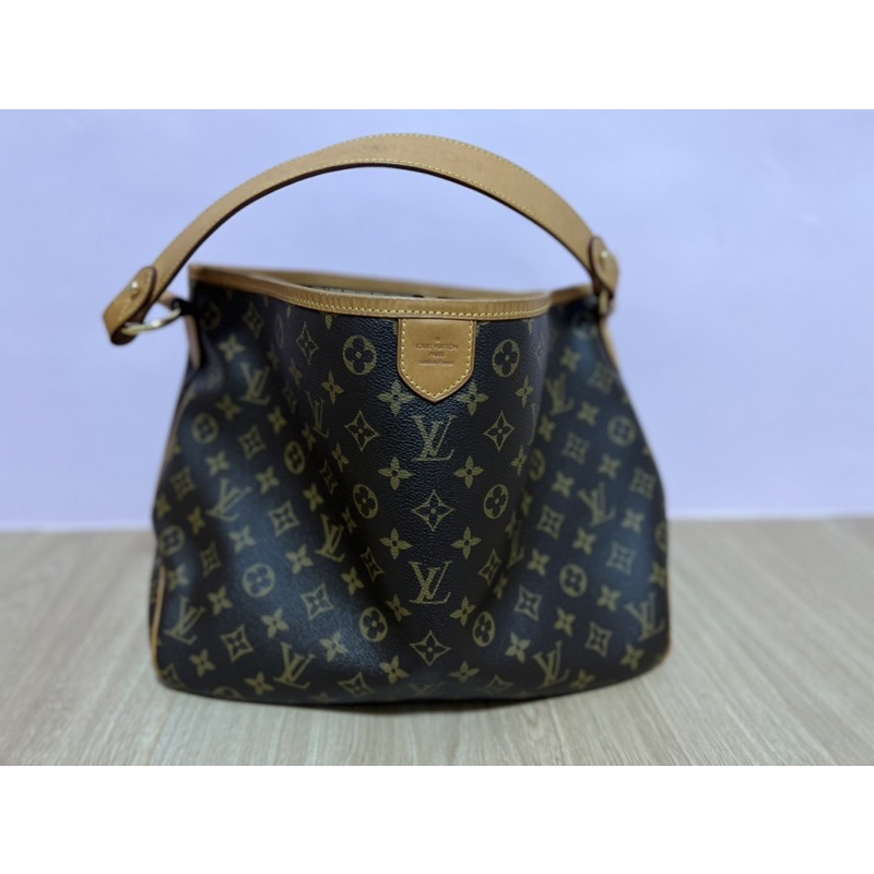 二手真品  LV Louis Vuitton M40352 Delightful Monogram PM 單肩背包