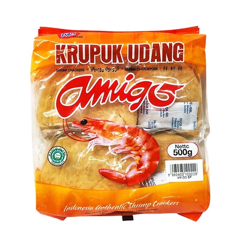 印尼 ALOHA Krupuk Udang Amigo 生蝦餅(大片) 500g