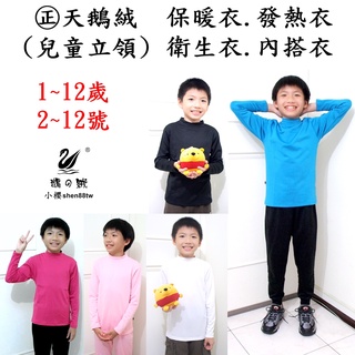 小櫻【㊣天鵝絨 兒童立領．2~12 號】保暖衣 發熱衣 衛生衣 內搭衣 刷毛衣 睡衣褲 保暖褲 彈性好 超保暖舒服