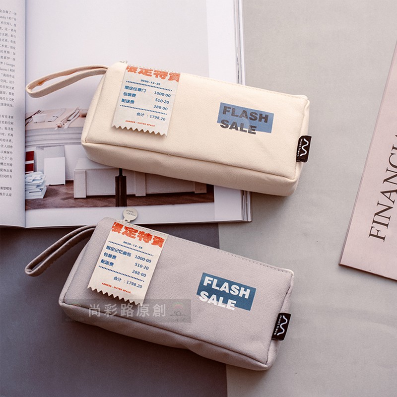 韓系簡約可愛筆袋韓系鉛筆盒女生筆袋文具盒雙層斜紋布大容量國小初中國中帆布筆袋便攜文具袋 蝦皮購物