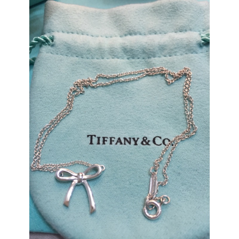 年後收工甜價 TIFFANY&amp;CO 蒂芬妮 925 純銀 蝴蝶結項鍊