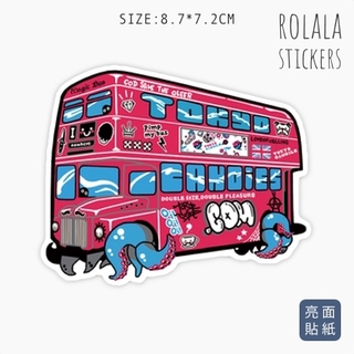 【S324】單張PVC防水貼紙 東京巴士貼紙 雙層汽車貼紙 街頭塗鴉公車貼紙 行李箱貼紙《同價位買4送1》ROLALA
