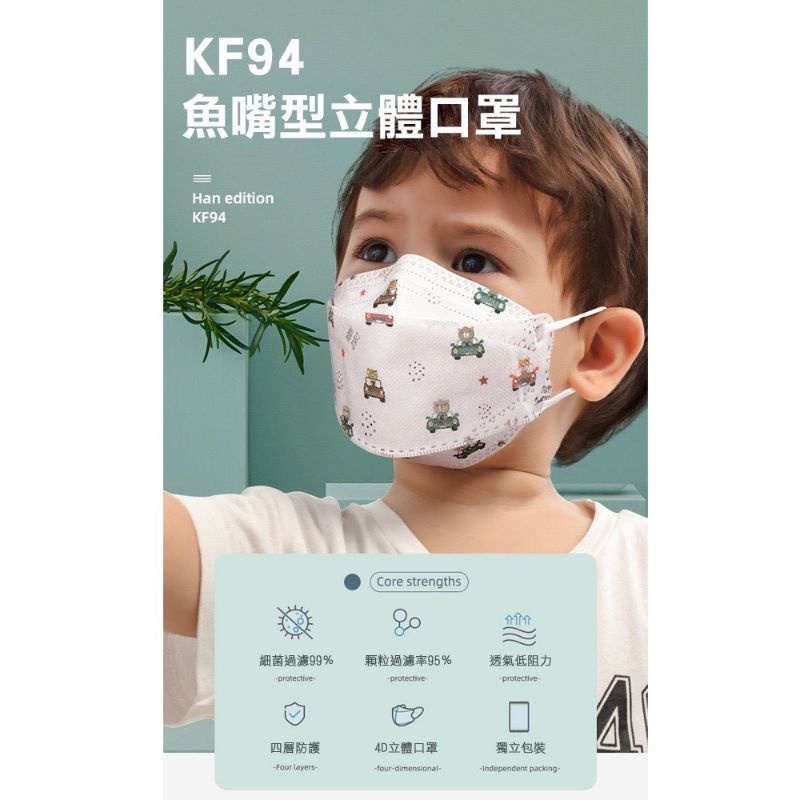 現貨🔥速出貨👉KF94韓國魚型兒童口罩 四層防護