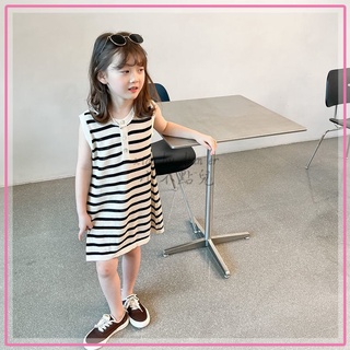 ✨小不點兒✨女童POLO洋裝童裝女寶寶中小童2022夏季新款韓版薄款拼接中長款Polo裙(90cm-150cm)