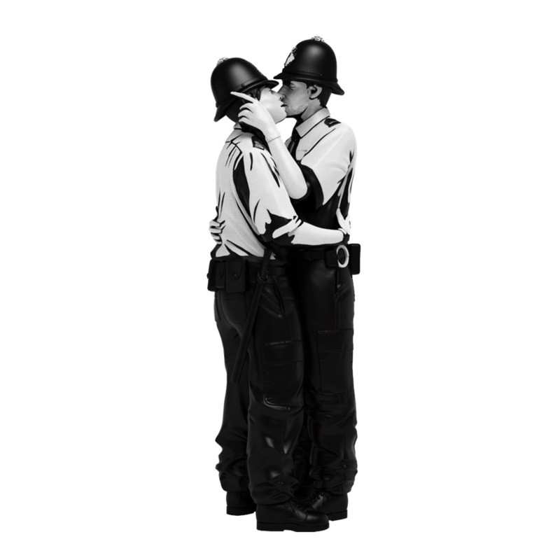【模玩迷宮】Mighty Jaxx Banksy Kissing Coppers  親吻警察 正版限量雕像 (全新現貨)