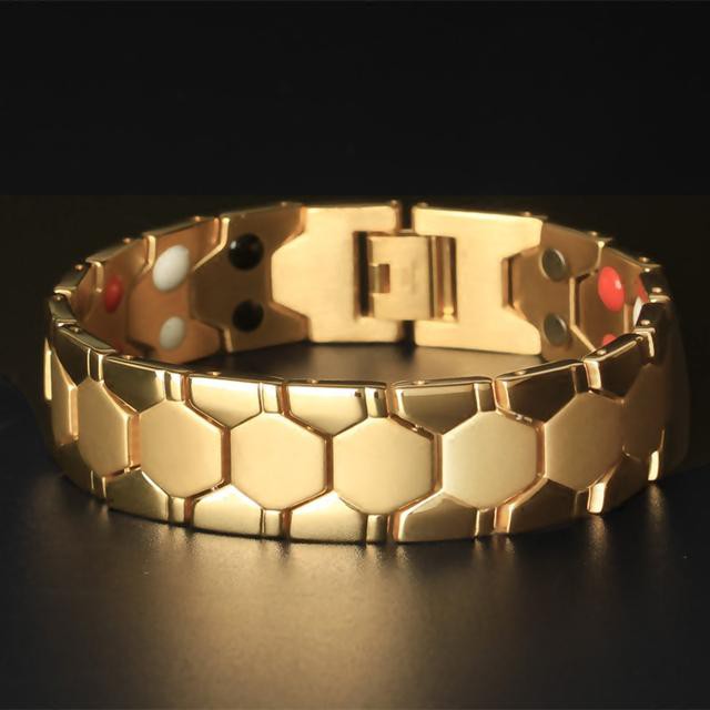 現貨-金鍺鈦手環 磁療 磁石 男士女士 防輻射 鈦鋼 能量 手環運動手環