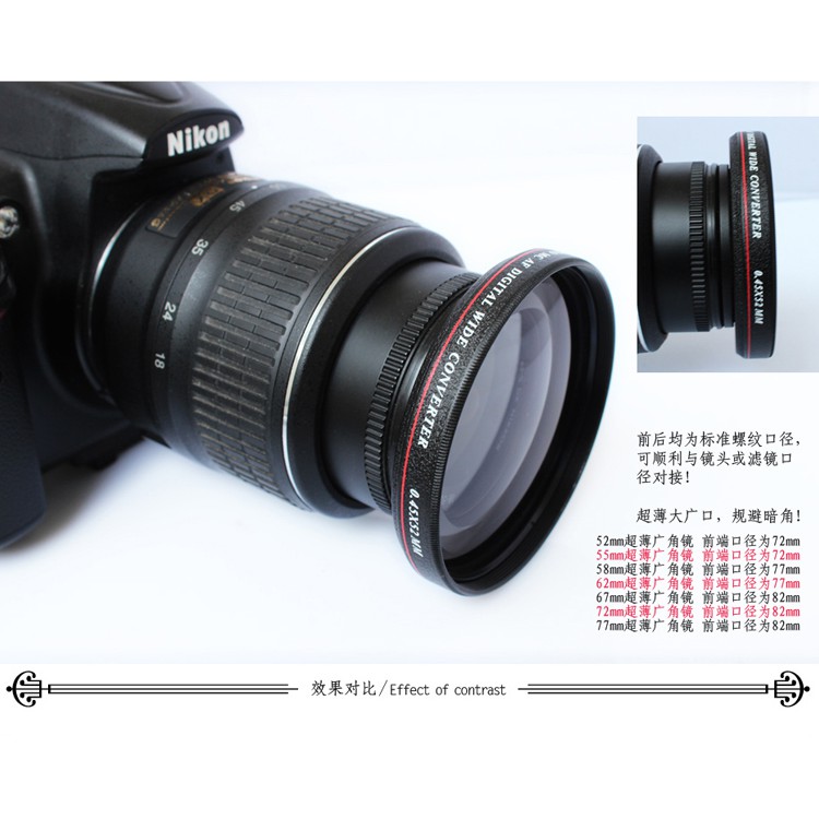 卓美zomei 超薄0 45x 廣角鏡多層鍍膜廣角拍攝佳能 尼康 Sony 蝦皮購物