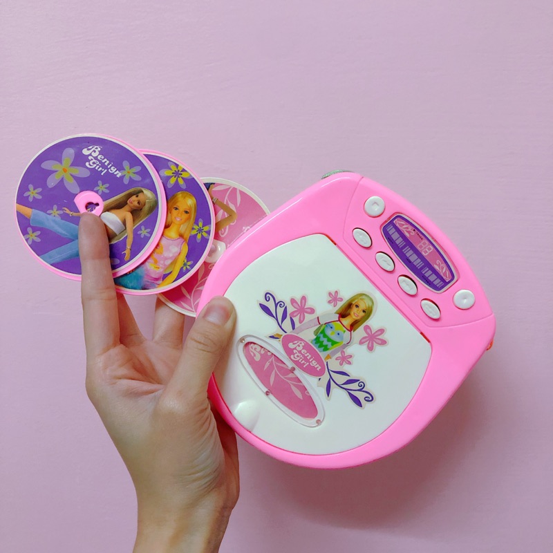 早期 復古 芭比娃娃 簡易版 CD播放器🎵 玩具 barbie