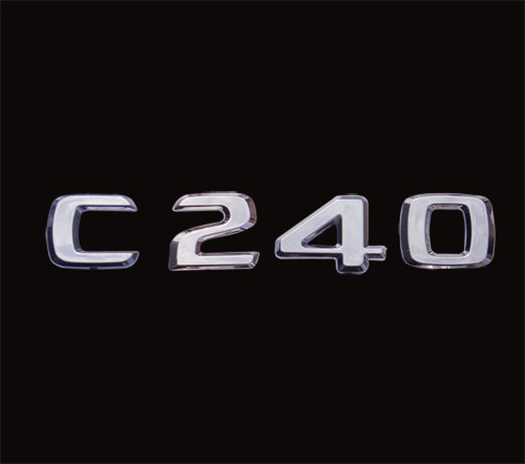 ~圓夢工廠~ 賓士 Benz C-class C240 後車箱鍍鉻字貼 同原廠款式 字體高度25mm 07-14年樣式