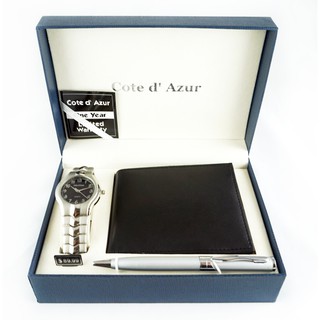 手錶 Cote d'Azur 男仕腕錶皮夾禮盒組