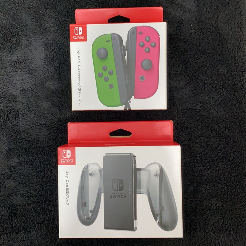 任天堂 Switch Joy-Con ［電光綠/電光粉紅］+充電握把