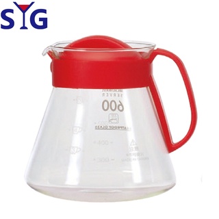 SYG造型耐熱花茶咖啡壺605cc紅塑膠握把
