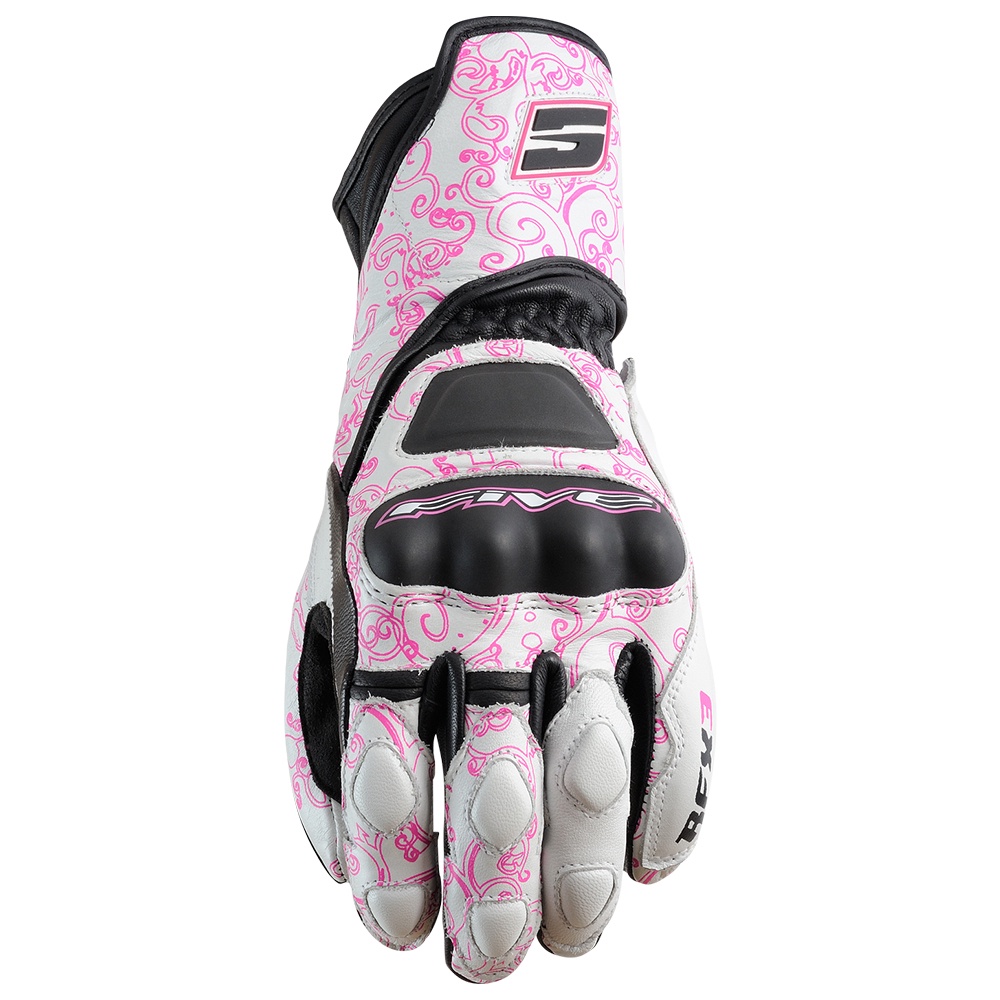 【福利品】法國頂級機車手套 Five advanced gloves RACING RFX3 女用 粉紅花紋配色