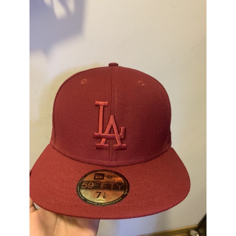 MLB 棒球帽 New Era 酒紅色LA