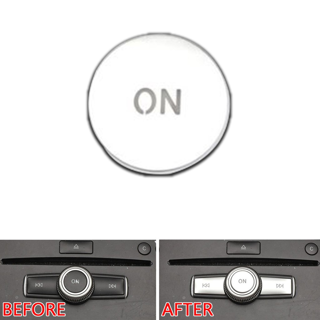 音量ON鍵貼 A款小號 銀色 音量按鍵 汽車內飾改裝 按鈕貼 適用於 08-11 W204 C300 C63