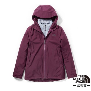 【美國 The North Face】女 款兩件式外套_可拆羽絨內件/Gore-Tex防水透氣保暖夾克_紫紅_46I7