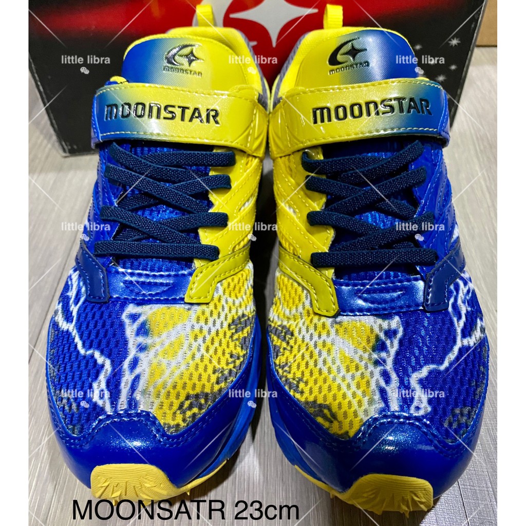 (現貨) MOONSTAR 月星 閃電競速系列童鞋-藍黃 23cm