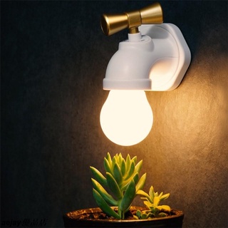 現貨 新款水龍頭小夜燈 智慧聲控感應usb充電走廊過道創意家居led壁燈aejay優品店