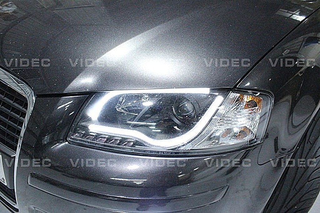 DIY商城  HID AUDI A3 03-08 黑框 R8 DRL LED 導光 大燈 總成