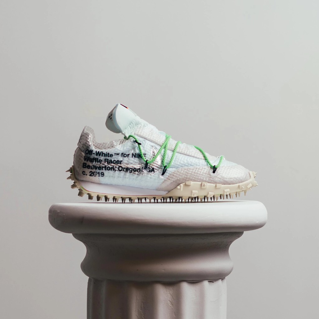 【Focus Store】 Off White x Nike Waffle Racer OW 白 釘鞋 女款