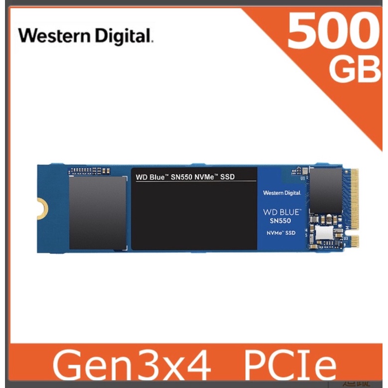WD 藍標SN550 500GB SSD PCIe NVMe  固態硬碟(WDS500G2B0C)