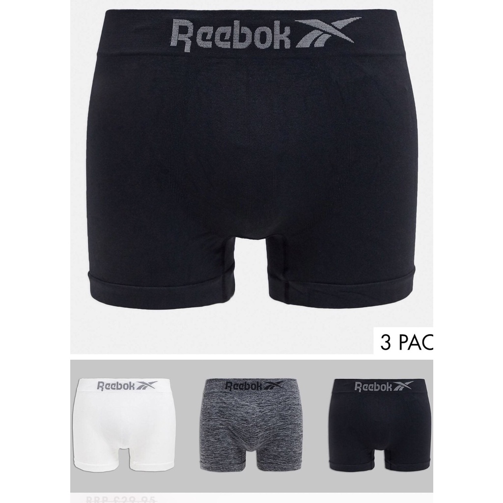 REEBOK 運動內褲 黑白灰三色三件一組 3色訓練束褲 慢跑 運動 透氣 百分百原裝正品