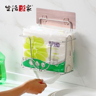 【樂樂生活精品】生活採家 方形廚房紙巾架 樂貼玫瑰金無痕撕貼 臺灣製304不鏽鋼 廚房 清潔擦拭 收納置物架#99481