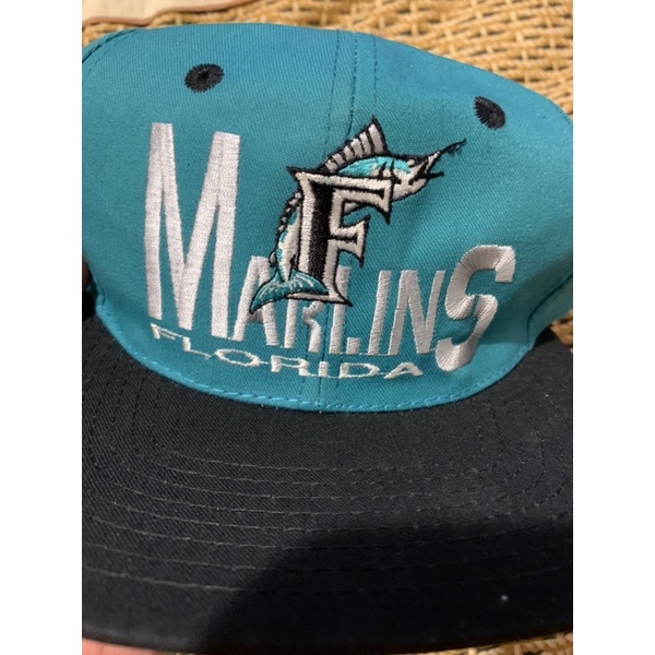 絕版 二手 90's古著 Florida Marlins MLB佛羅里達 馬林魚 老帽 棒球帽 cap