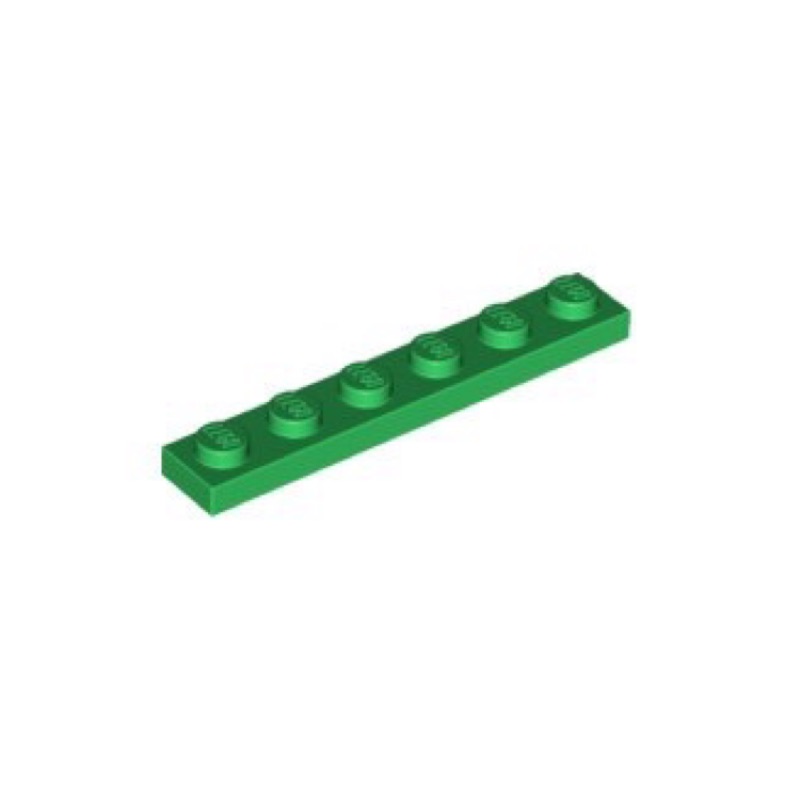 ||高雄 宅媽|樂高 積木|| LEGO 零件 3666 綠色 顆粒薄板 Plate 1x6 366628